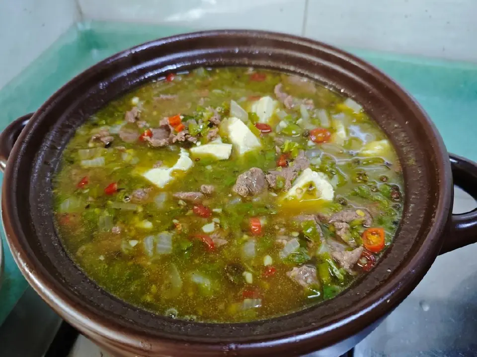 烧椒豆花牛肉成品图