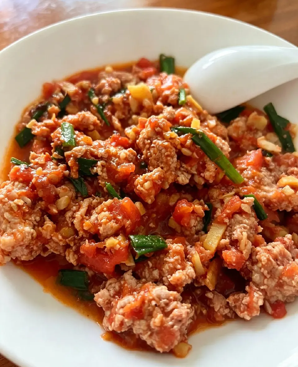 西红柿炒肉末成品图