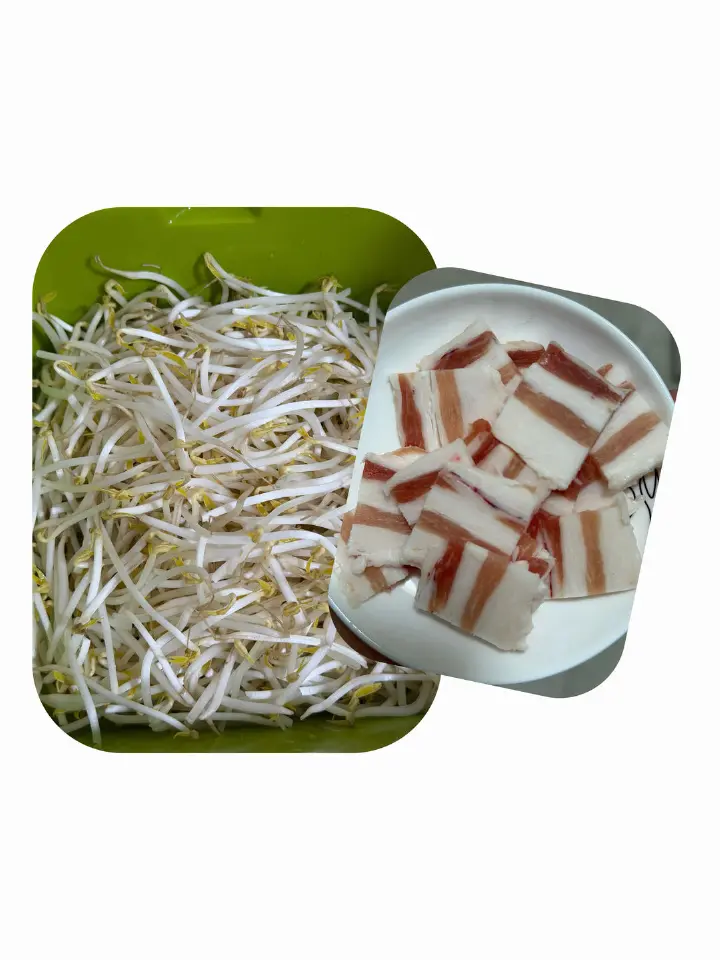 五花肉炒豆芽 第 1 步