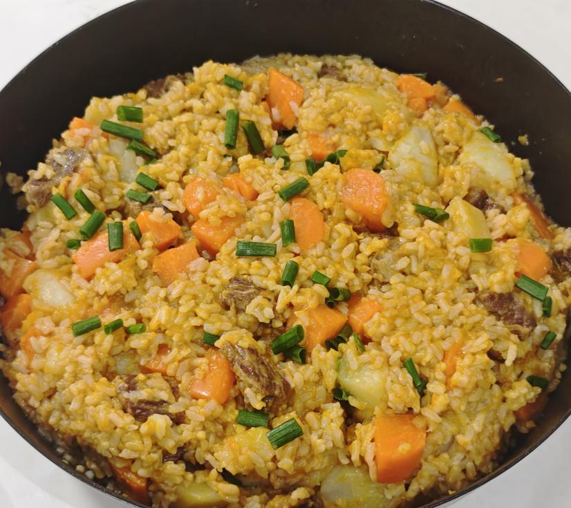 牛肉土豆南瓜烩饭成品图