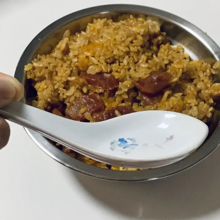 南瓜腊肠焖饭 第 4 步