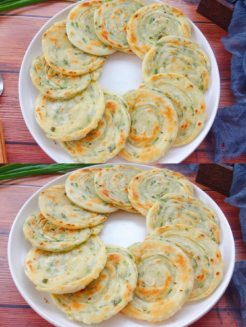 饺子皮葱油饼成品图