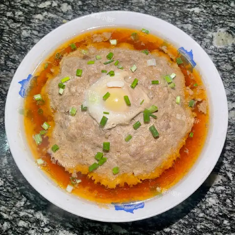 豆瓣酱肉饼蒸蛋