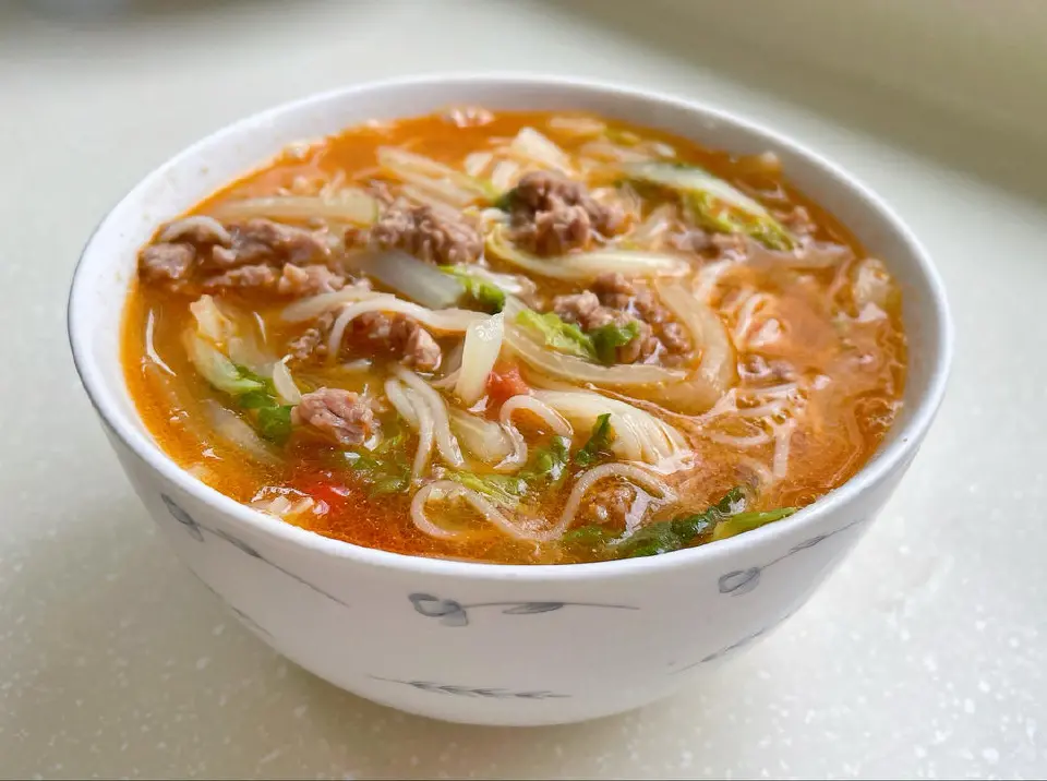 家常炝锅面成品图