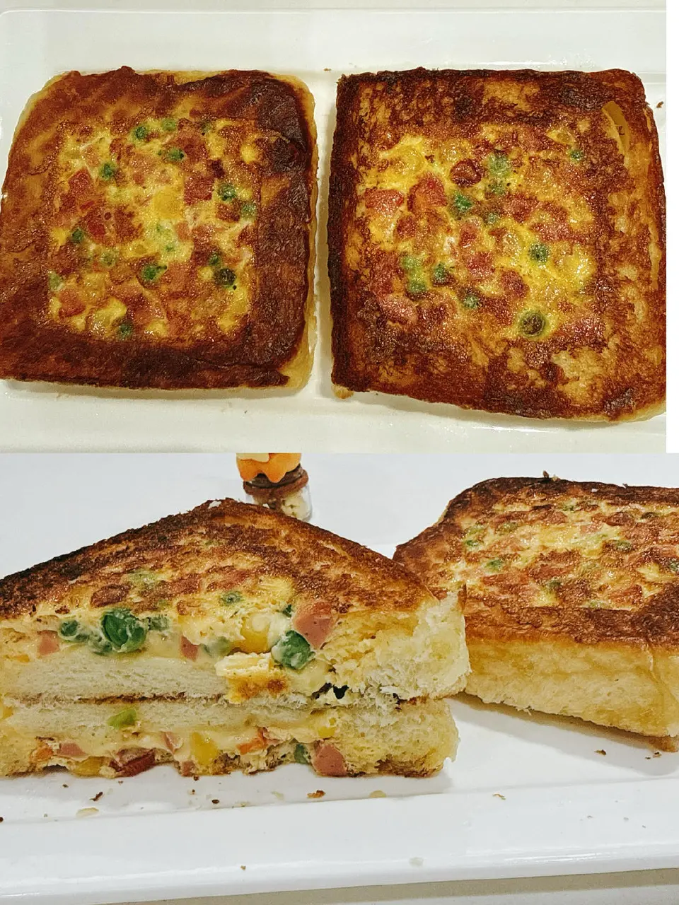 芝士鸡蛋三明治成品图