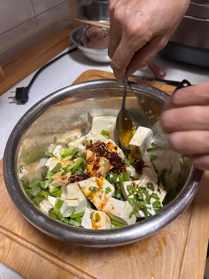 小葱拌豆腐 第 2 步