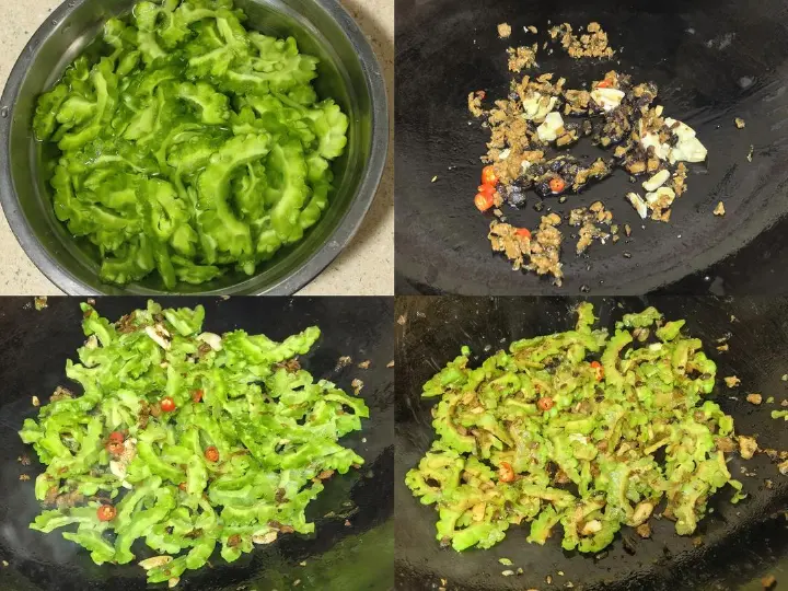 豆豉苦瓜炒下饭菜 第 2 步
