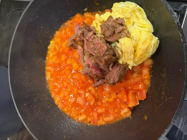 西红柿牛肉炒鸡蛋 第 9 步