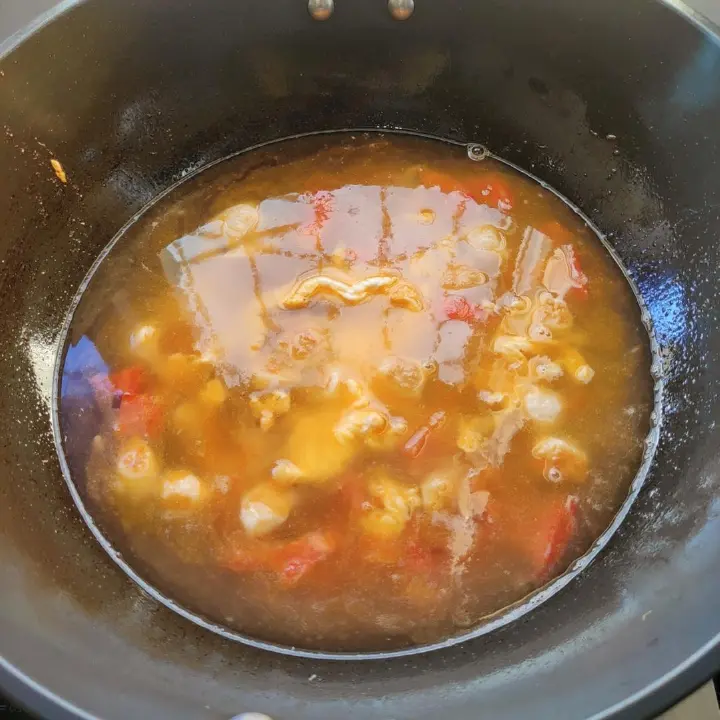 番茄虾滑水扯面 第 4 步