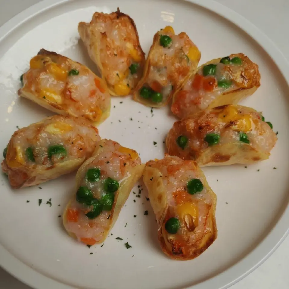 鲜虾土豆塔可成品图