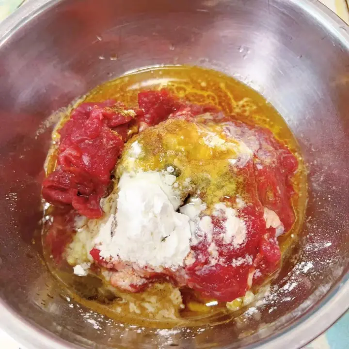 烧椒豆花牛肉 第 2 步
