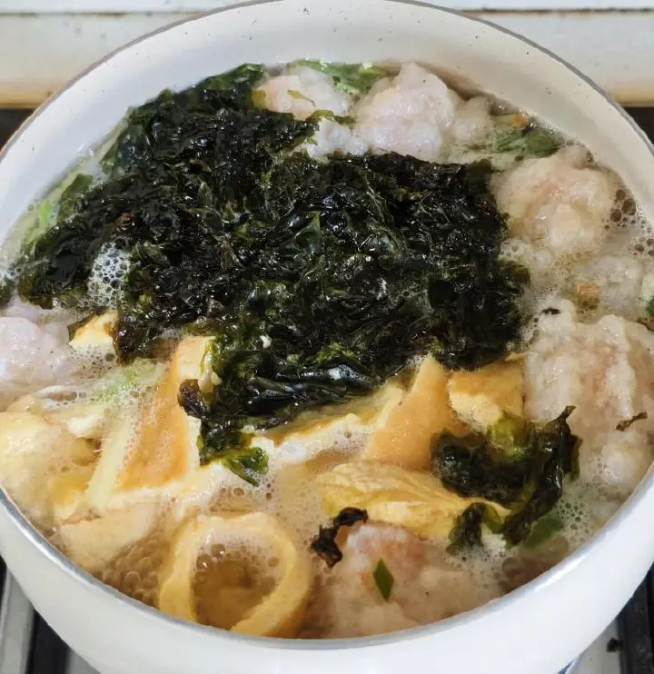 虾滑鸡蛋紫菜汤 第 6 步