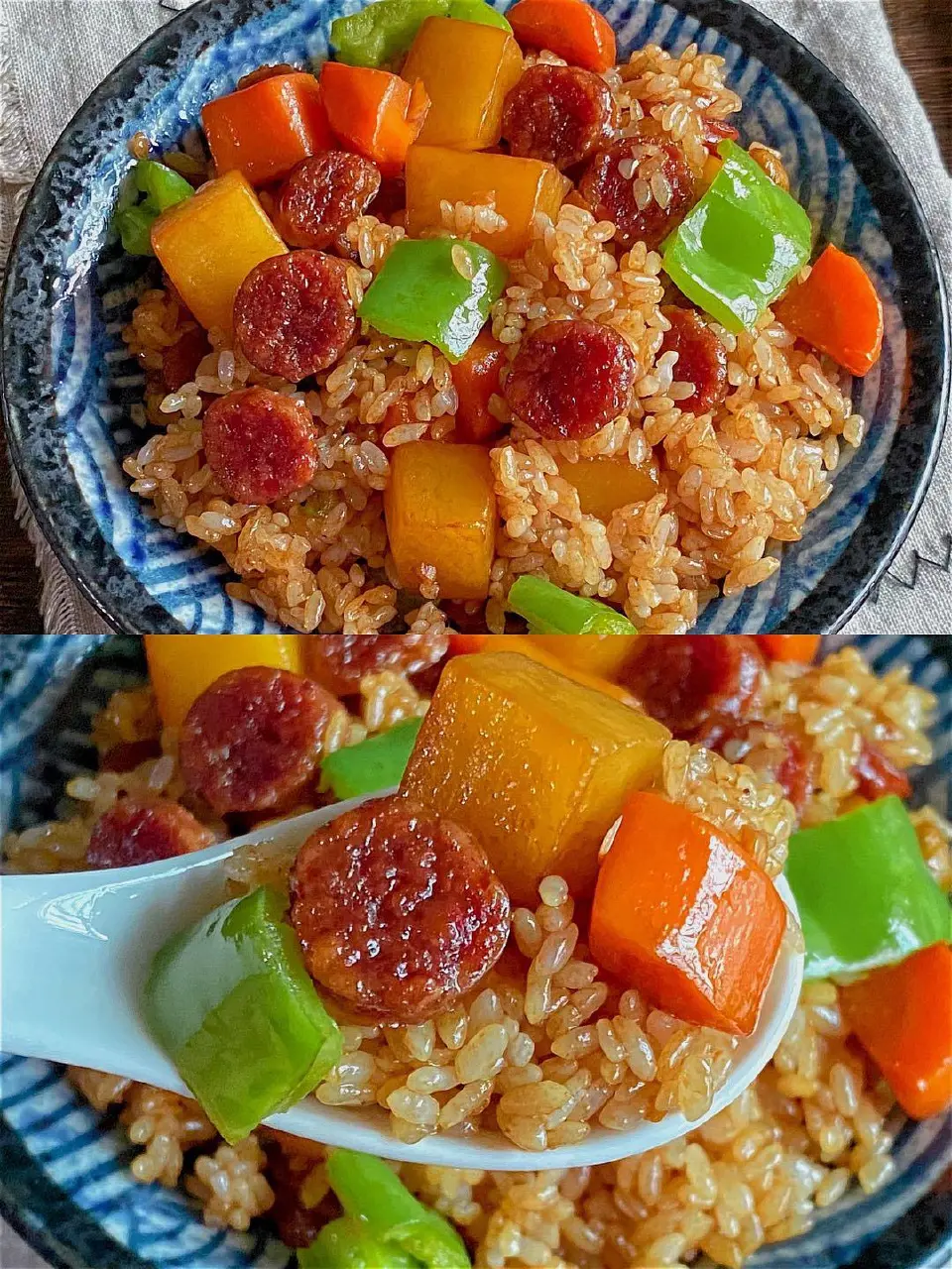 香肠土豆焖饭成品图