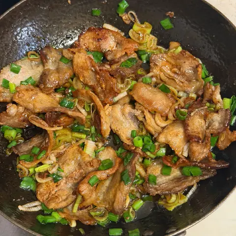 葱烧五花肉片