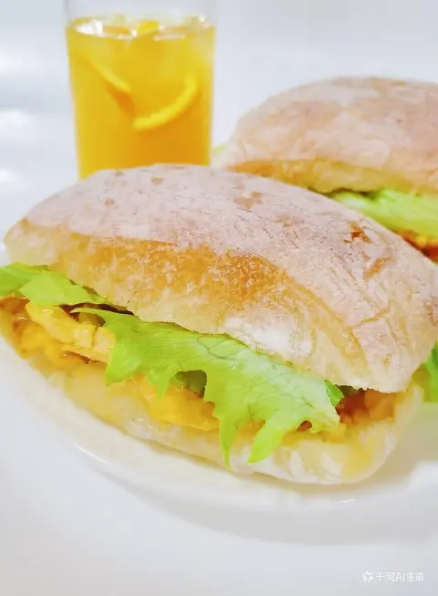 酸甜辣酱鸡腿肉三明治