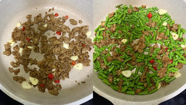 肉粒炒豆角 第 4 步
