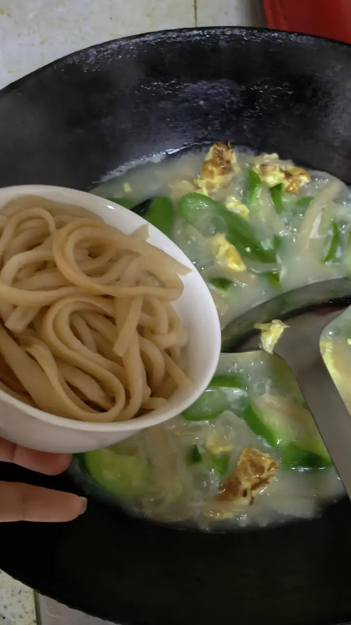 丝瓜茶馓蛋皮汤 第 11 步