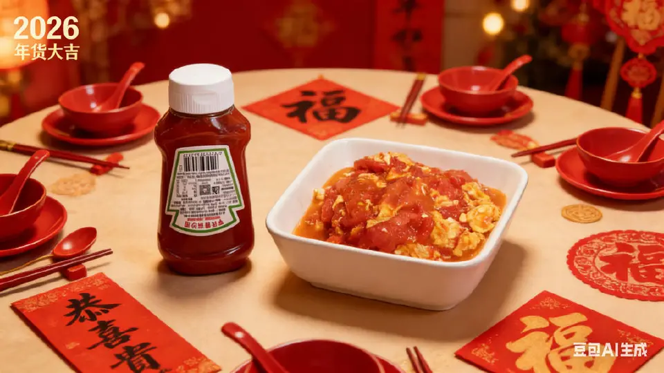 糖醋汁番茄炒蛋成品图
