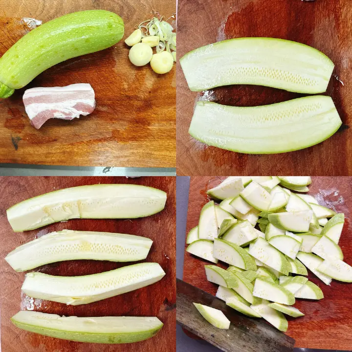 西葫芦炒肉 第 1 步