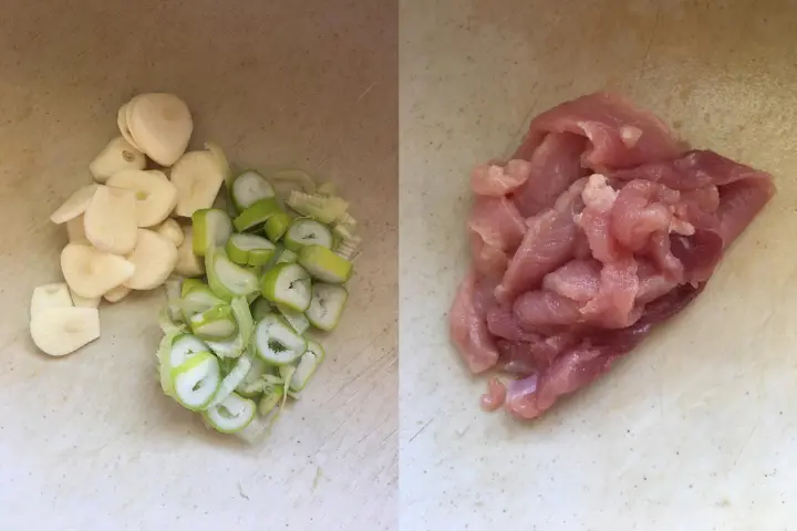瘦肉炒蘑菇 第 2 步