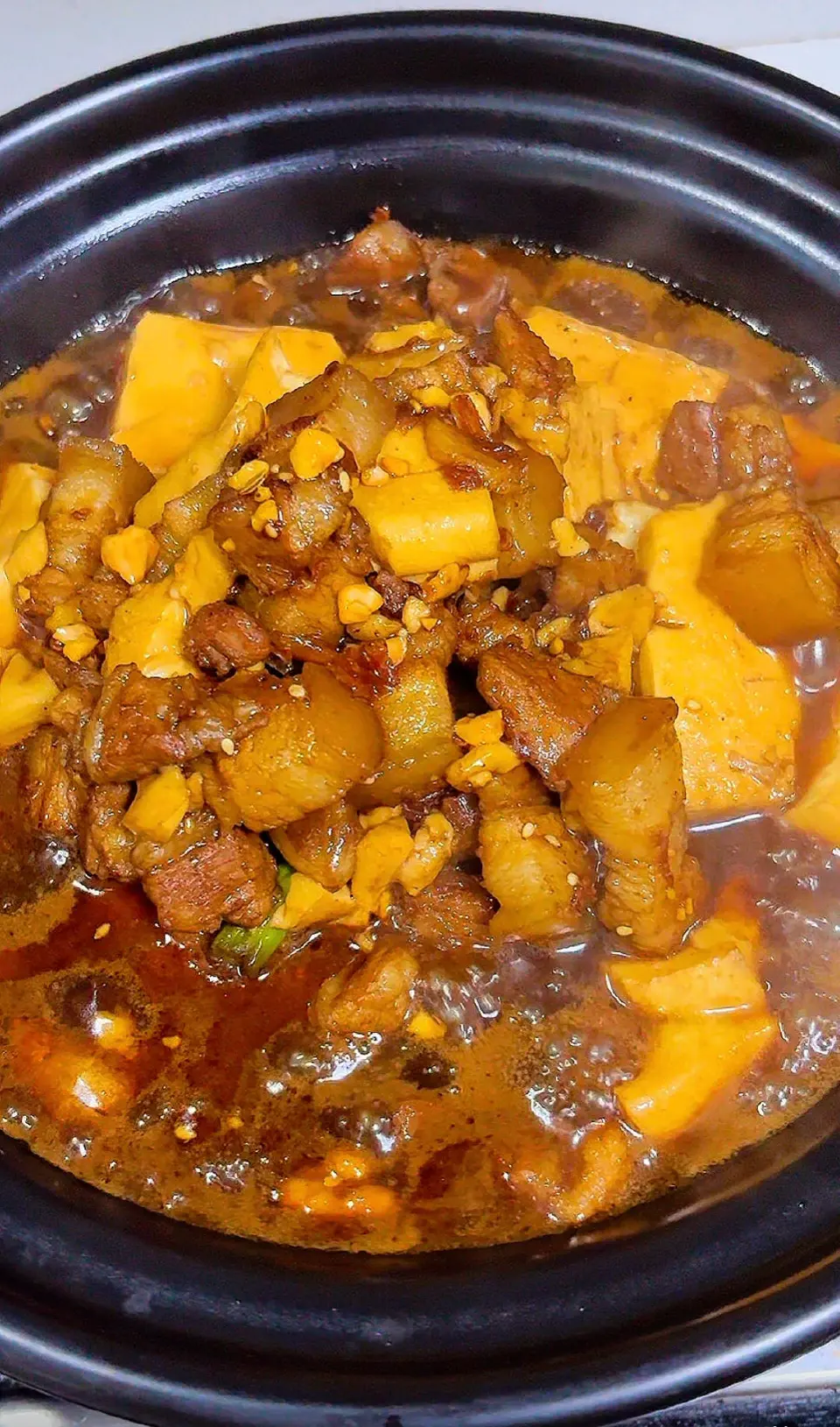 豆腐烧肉煲成品图