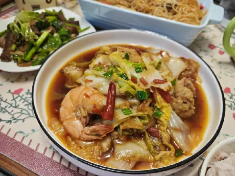 虾烧白菜