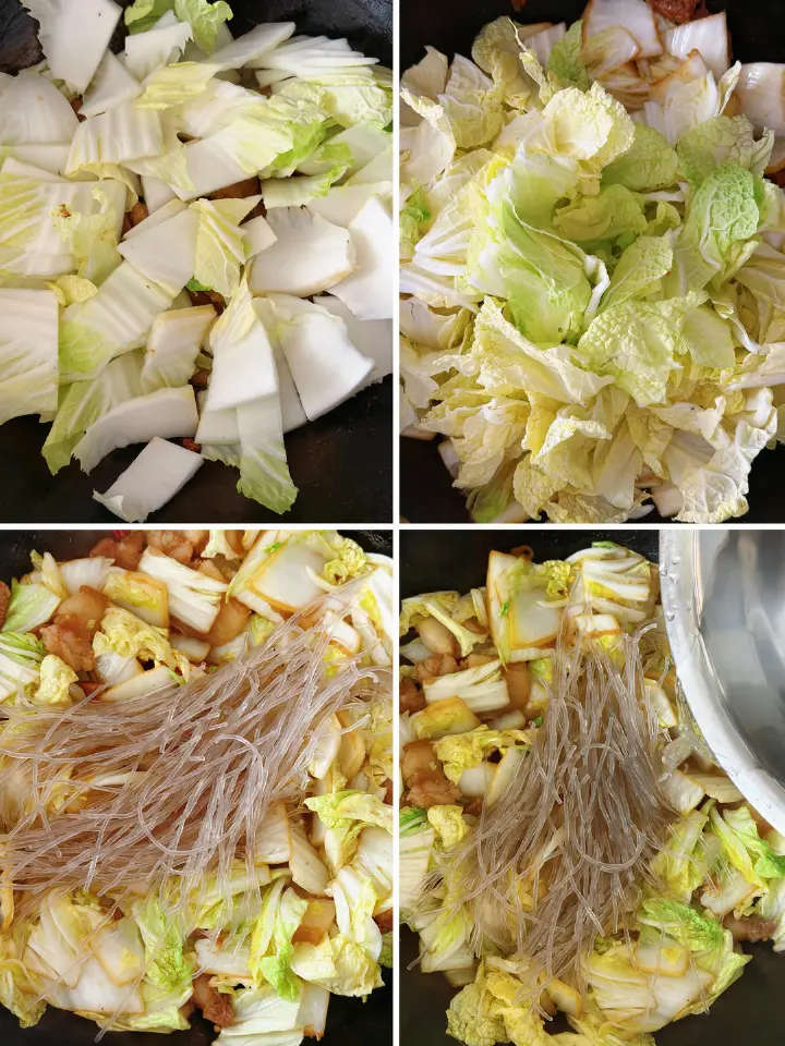 五花肉炖白菜粉条 第 2 步