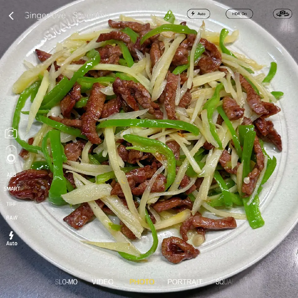 仔姜青椒炒牛肉丝成品图