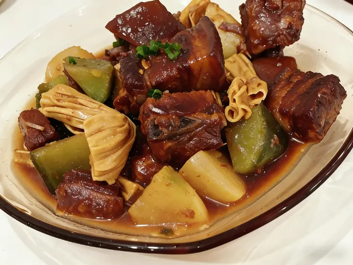 青萝卜腐竹红烧肉 第 13 步