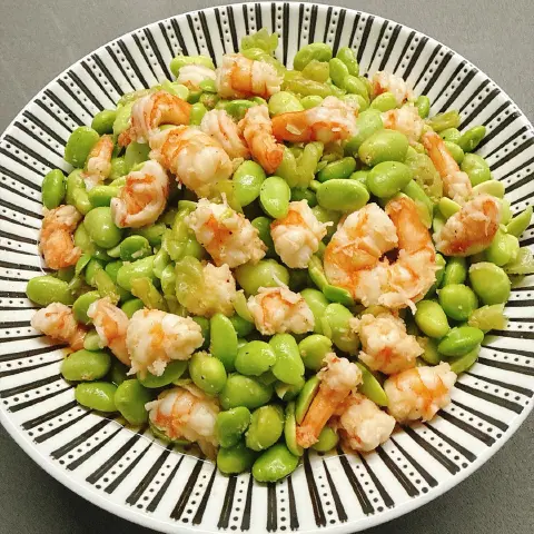 毛豆炒虾仁