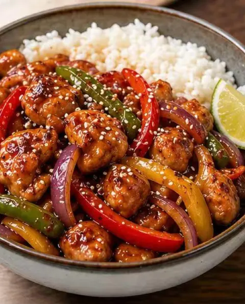蜂蜜鸡肉盖饭