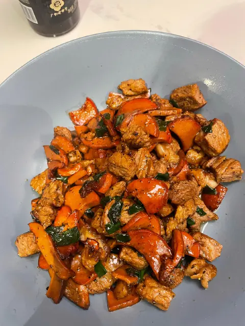 盐葱牛排炒牛肝菌