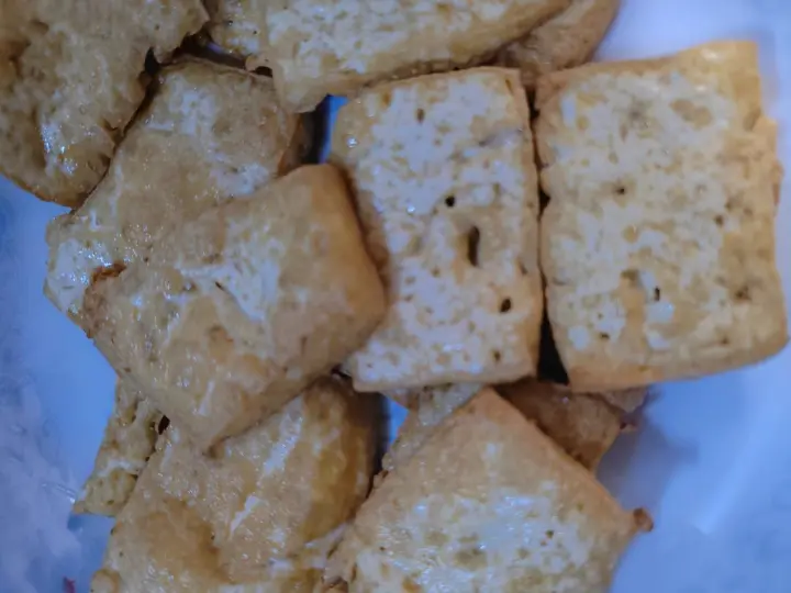 炸豆腐烧蒜苔 第 5 步