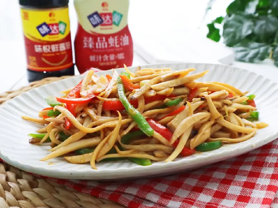 蚝油杏鲍菇成品图