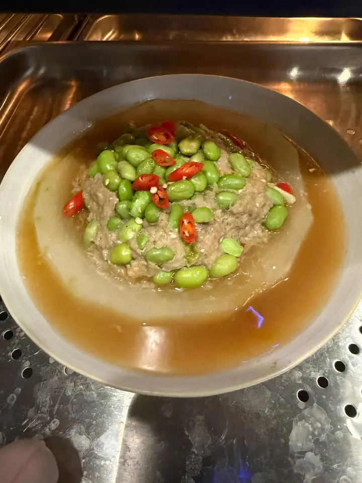 肉末咸蛋黄毛豆蒸冬瓜 第 9 步