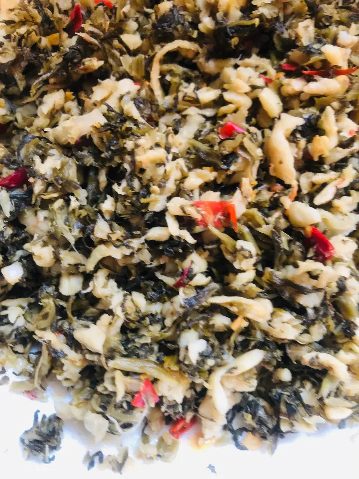 外婆菜炒鸡蛋 第 1 步