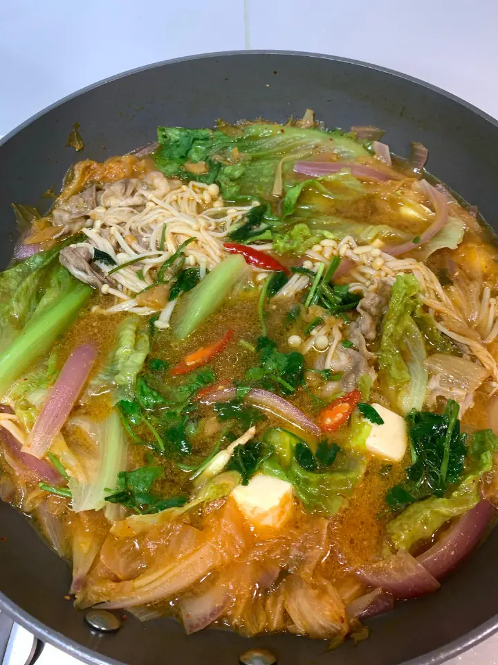 泡菜肥牛豆腐味噌汤 第 6 步