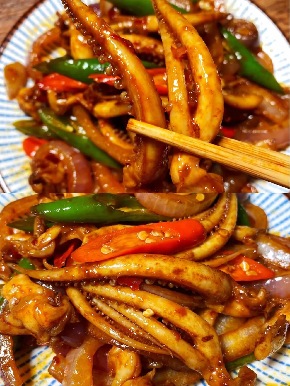 爆炒鱿鱼须成品图