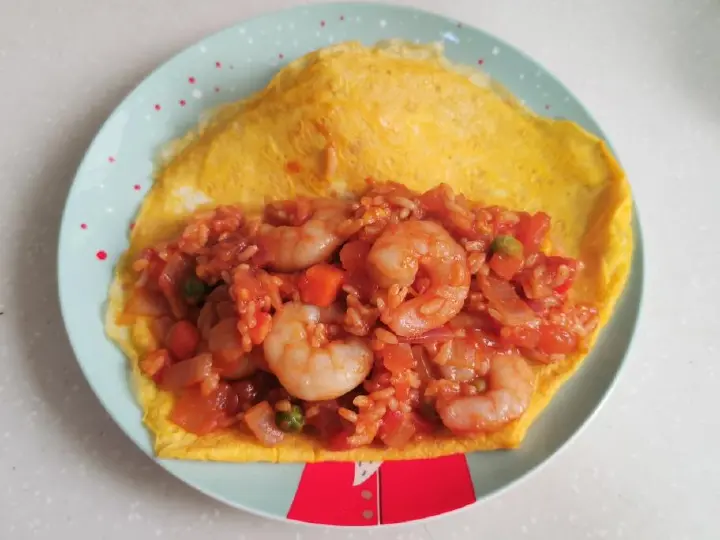 番茄红烩虾仁蛋包饭 第 31 步