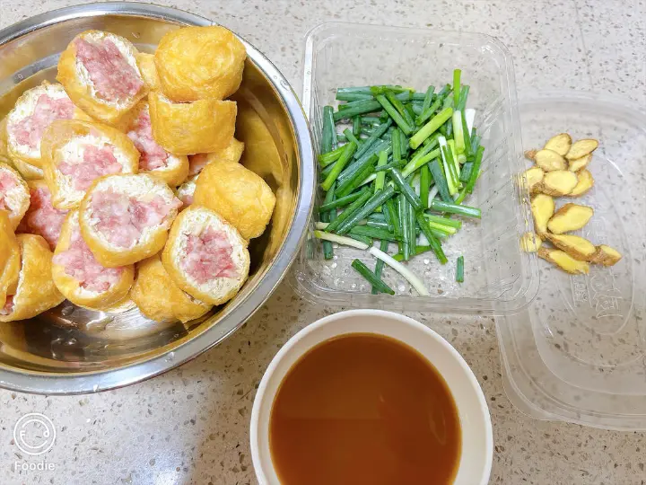 豆腐泡酿肉 第 1 步