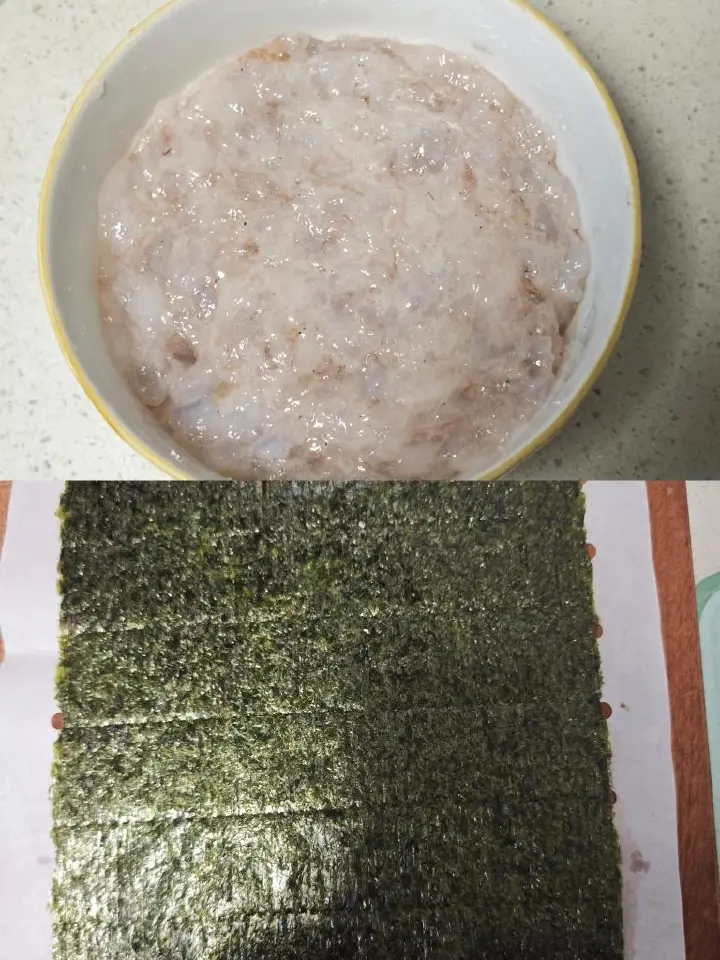 海苔煎虾滑 第 1 步