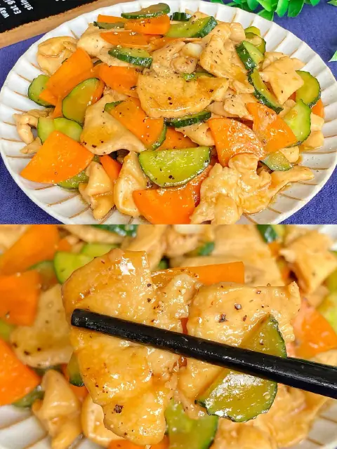 杂蔬炒鸡胸肉片