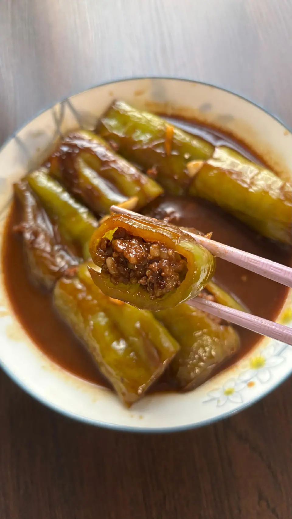 辣椒酿肉成品图