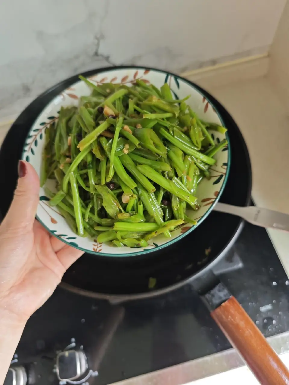 豆豉炒空心菜成品图