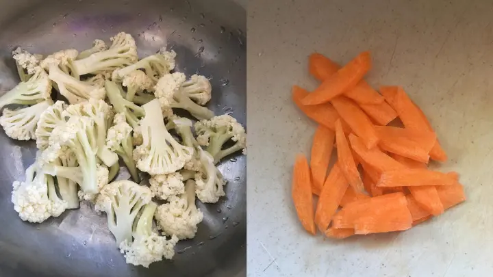 肉末花菜烧豆腐 第 1 步