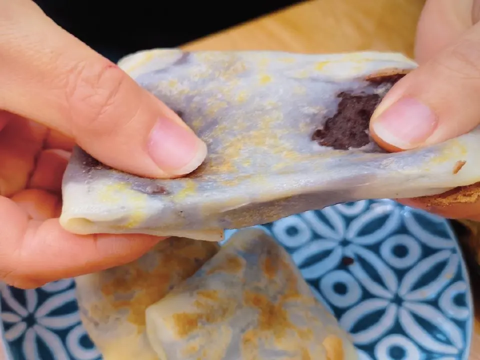 免揉薄皮糯米红豆饼成品图