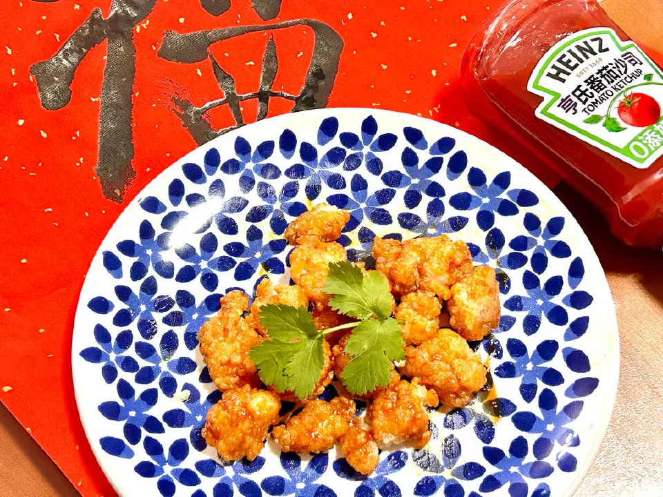 微波炉糖醋鸡米花成品图