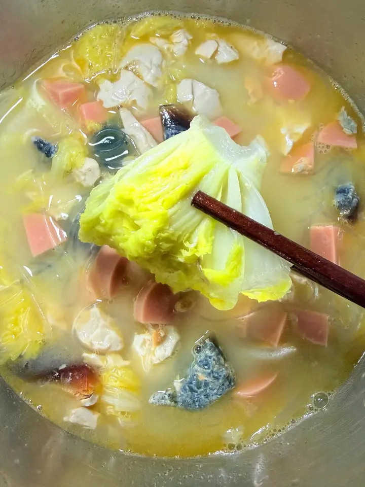 皮蛋咸蛋白菜粉丝汤 第 11 步
