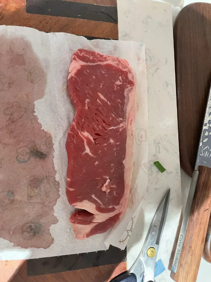 盐葱牛排炒牛肝菌 第 1 步