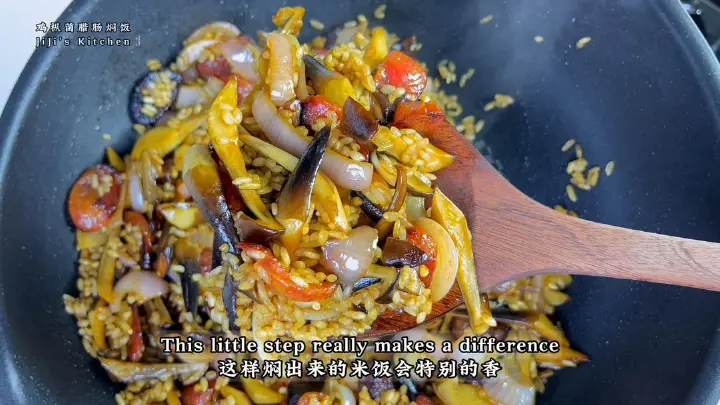 鸡枞菌腊肠焖饭 第 10 步